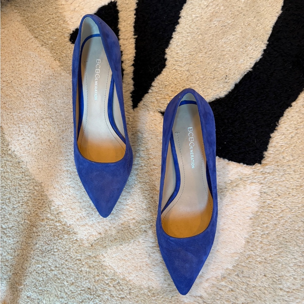 BCBGeneration Blue Suede Heels